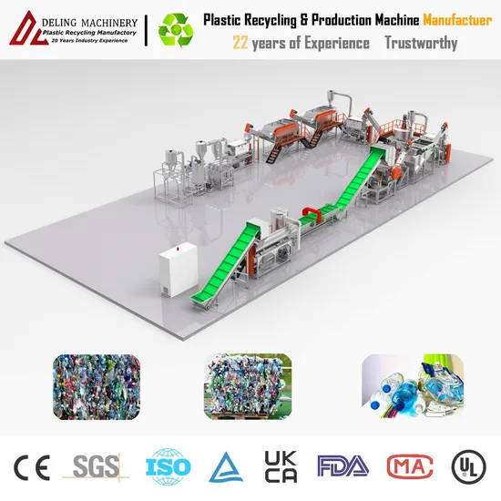 Yatong Plastic Pet Bottle Washing and Recycling Line / Pet PP PE Crushing & Washing Machine